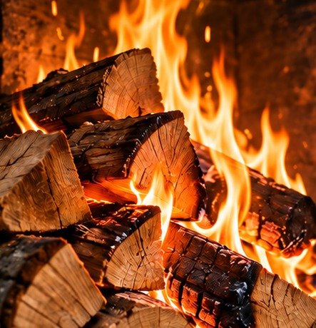 Trockenes, brennfertiges Holz