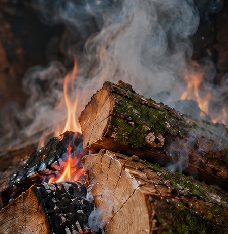 Frisch geschnittenes, grünes Holz