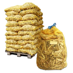 Anzündholz aus Holz Netze 5 kg, Weichholz 8 cm (50er Paletteneinheit) für einfaches Anfeuern – Ansicht 1