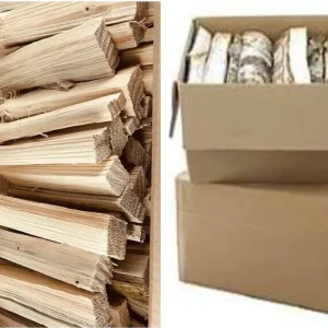 Birkenholz-Paket zum Heizen, 60 kg + ca. 15 kg Anzündholz aus Holz für Kamin und Ofen – Ansicht 1