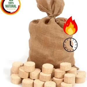 Briketts, 12,5 kg, rund für Kamin und Ofen – Ansicht 1