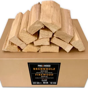 Buchen-Grillholz ohne Rinde, 25 cm, 10 kg zum Grillen und Räuchern – Ansicht 1