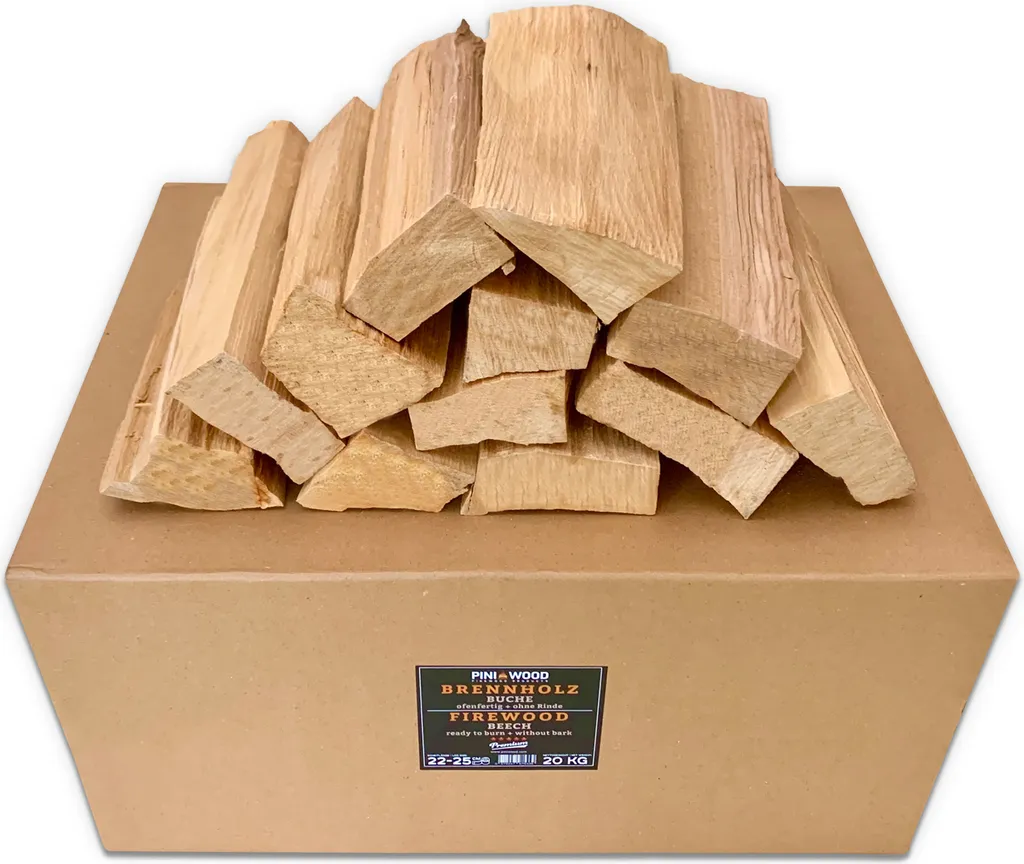 Buchen-Grillholz ohne Rinde, 25 cm, 20 kg zum Grillen und Räuchern – Ansicht 1