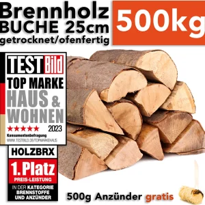 Buchen-Kaminholz, 25 cm, 500 kg für Kamin und Ofen – Ansicht 1