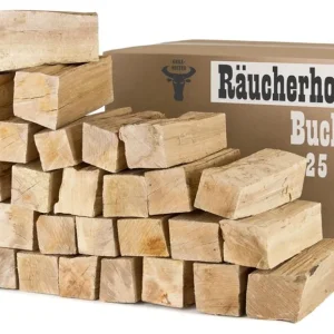 Buchen-Räucherholz und Grillholz, 25 cm, 30 kg, ohne Rinde zum Grillen und Räuchern – Ansicht 1