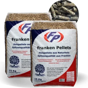 Frankenpellets Pellets aus Holz, 30 kg (2 × 15 kg), 6 mm für Kamin und Ofen – Ansicht 1