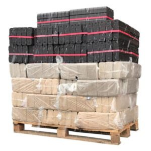 Gemischte Rufholzbriketts + Briketts aus Braunkohle Paletteneinheit (930 kg) für Kamin und Ofen – Ansicht 1