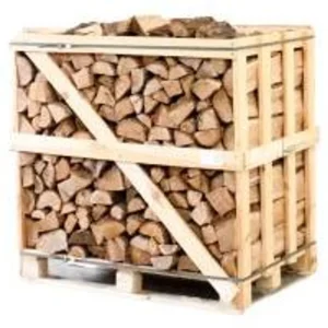 Halbe Paletteneinheit kammergetrocknetes gespalten Eiche Kaminholz 25 cm für Kamin und Ofen – Ansicht 1