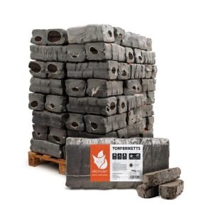 Heizfuxx Torfbriketts Braunkohle Torfkohle 10 kg x Paletteneinheit für Kamin und Ofen – Ansicht 1