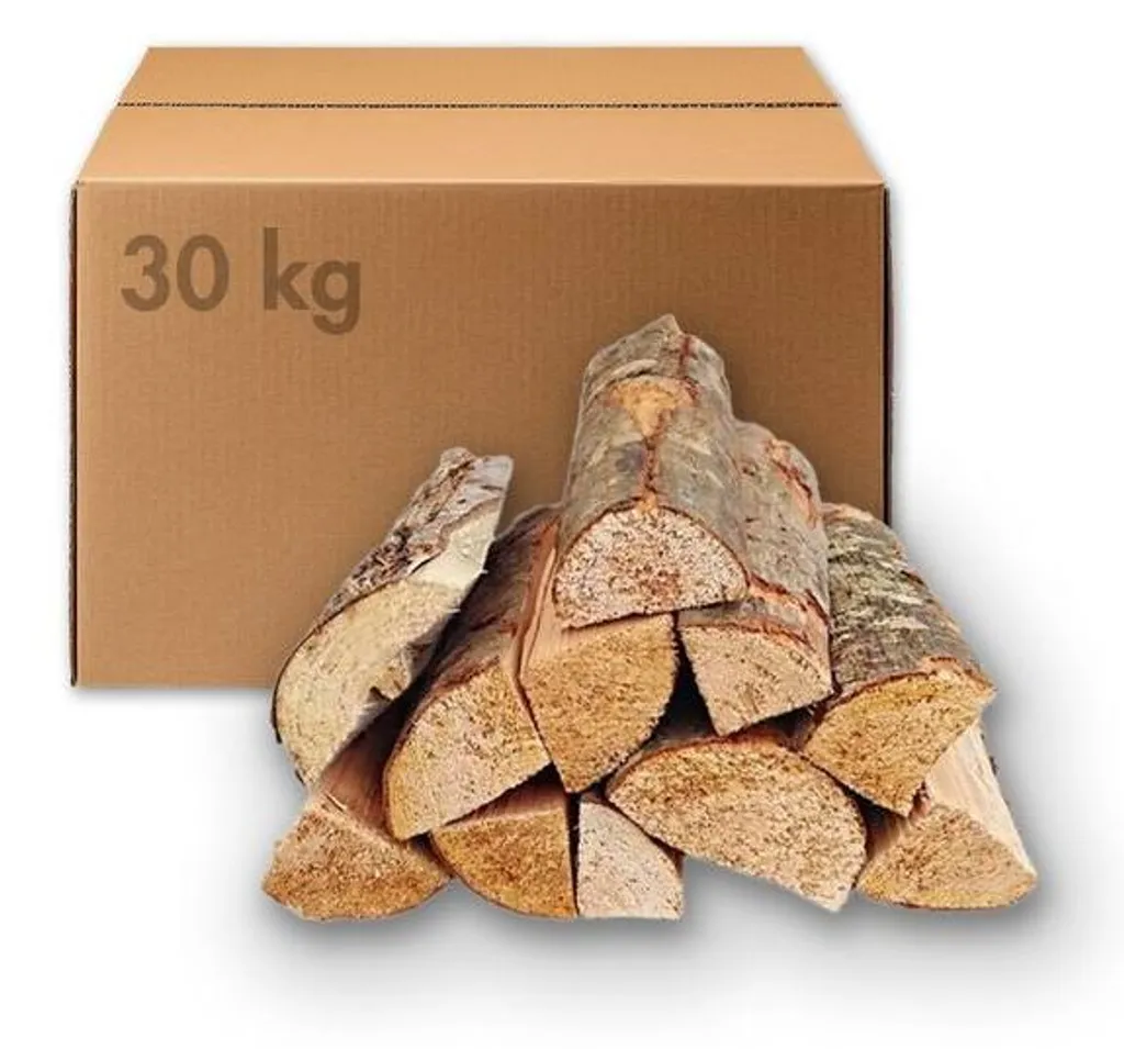 Mischholz-Kaminholz, 30 kg, ca. 28–33 cm, max. 25 % Holzfeuchte für Kamin und Ofen – Ansicht 1