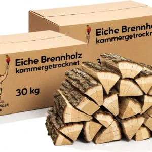 Neandertaler Feuer Eichen-Kaminholz, 25 cm, 60 kg für Kamin und Ofen – Ansicht 1