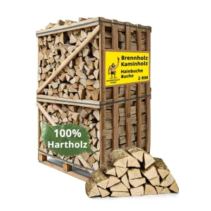 Neandertaler Feuer Hartholz-Kaminholz, 2 RM, 25 cm für Kamin und Ofen – Ansicht 1