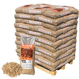 Holzpellets, Paletteneinheit mit 66 Säcken à 15 kg für Kamin und Ofen – Ansicht 1