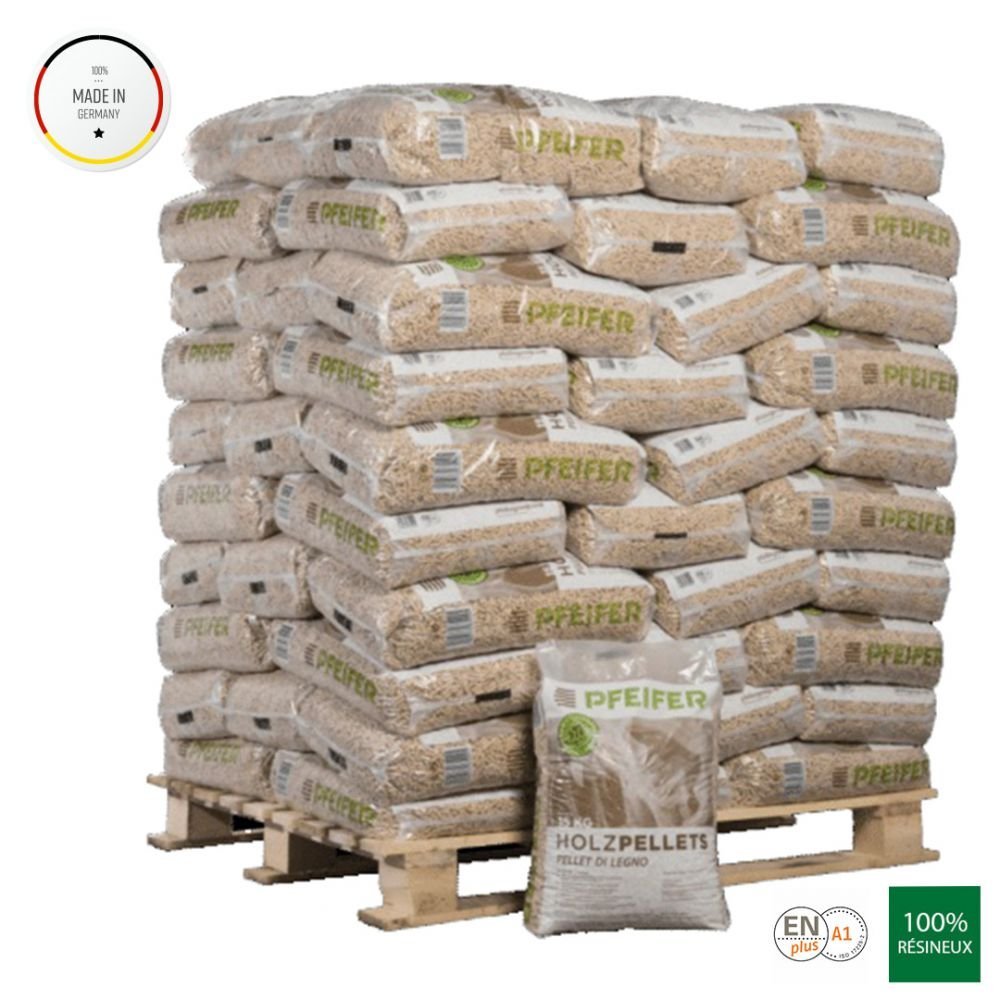 Holzpellets, Paletteneinheit mit 70 Säcken à 15 kg (1050 kg) für Kamin und Ofen – Ansicht 4