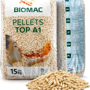 Pellets aus Holz ENplus A1, 15 kg, 6 mm, Fichte/Kiefer für Kamin und Ofen – Ansicht 1