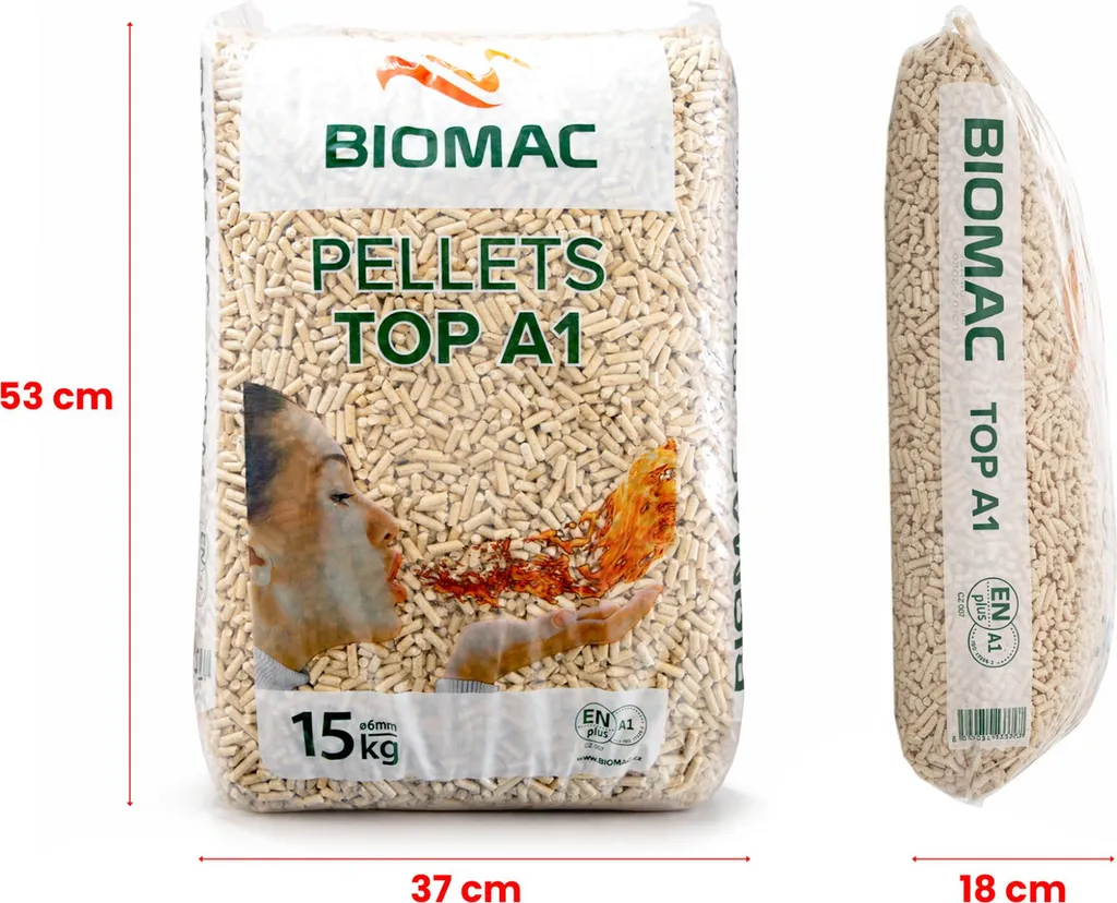 Pellets aus Holz ENplus A1, 15 kg, 6 mm, Fichte/Kiefer für Kamin und Ofen – Ansicht 3