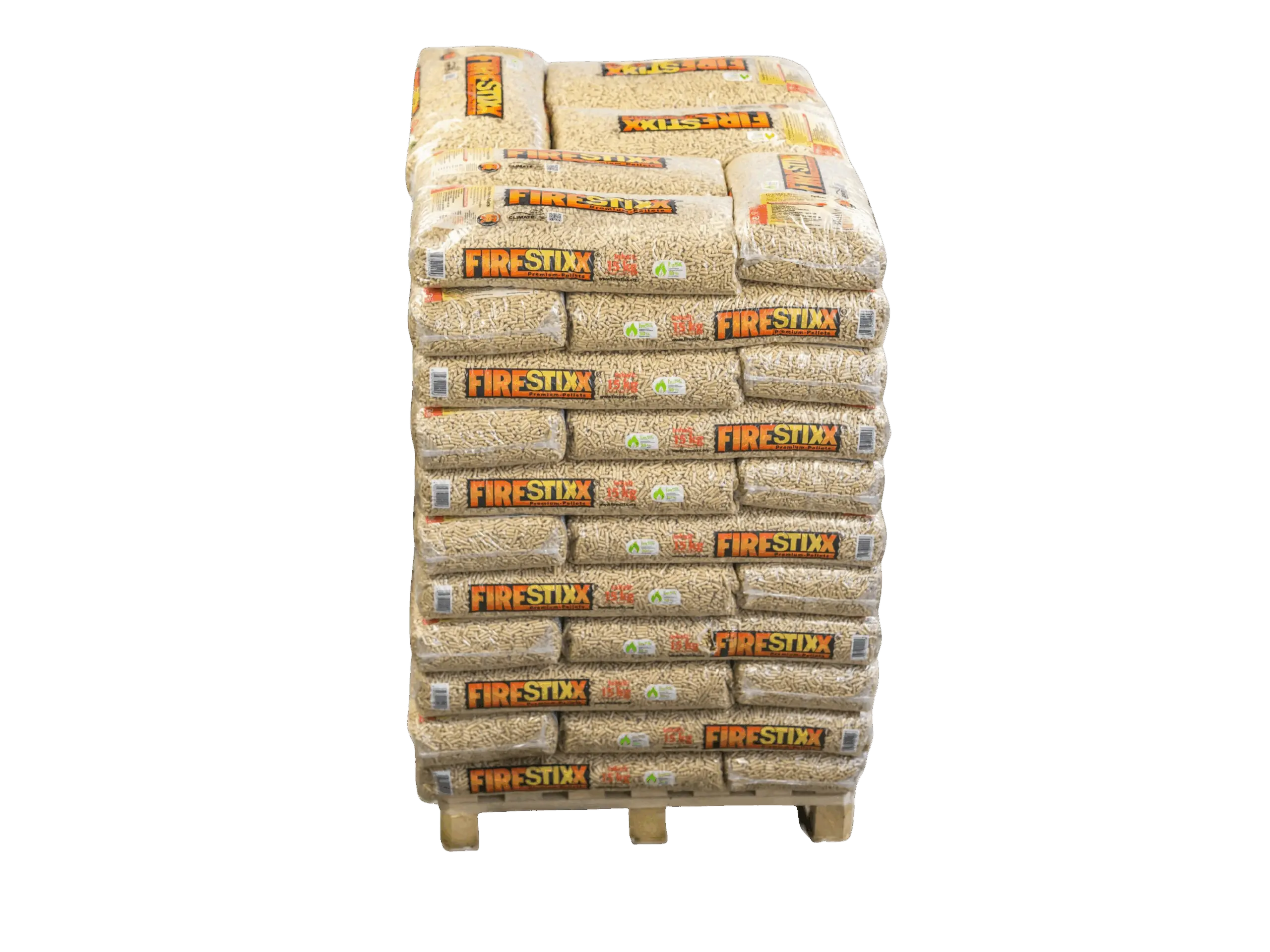 Pellets aus Holz, Paletteneinheit mit 66 Säcken à 15 kg für Kamin und Ofen – Ansicht 1